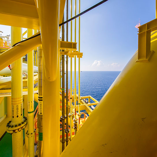 Close up of yellow marine pipes