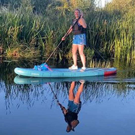 Julie Ann Rayner paddle boarding