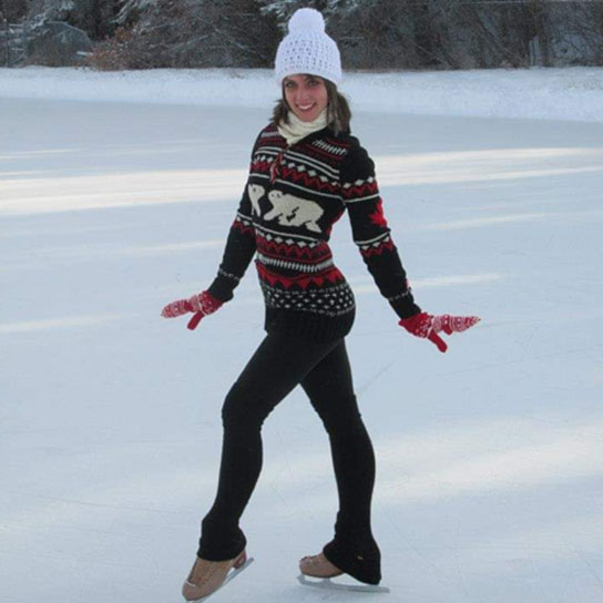 Claire Tannett on frozen lake