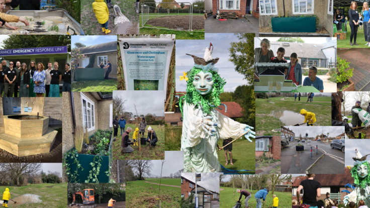 Photo collage of the Gloucestershire Wildlife Trust partnership