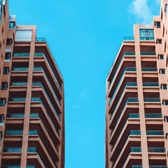 Building against blue sky