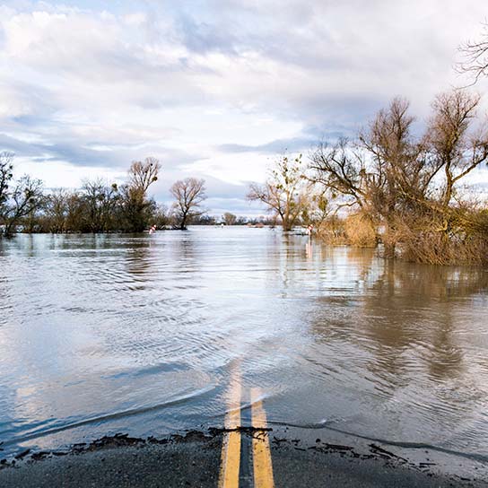 Flooded road