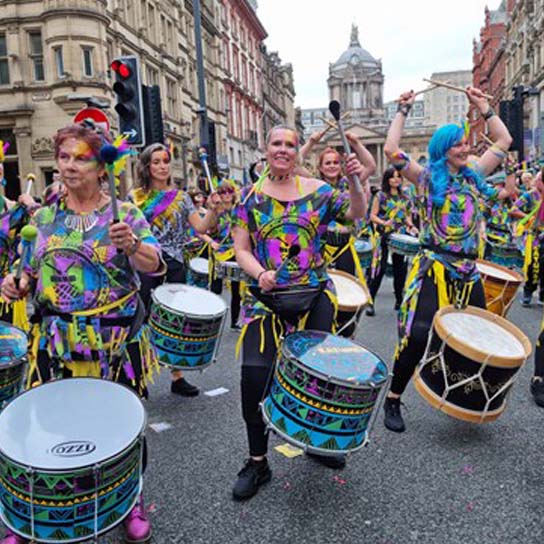 Drummers at a pride event