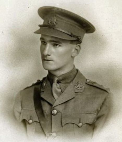 Robert Cedric Sherriff portait image in Army uniform.
