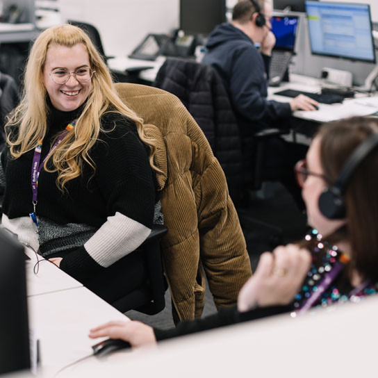 Women at desks in Liverpool office