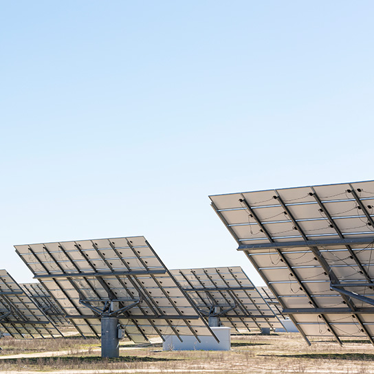 Solar panels from behind