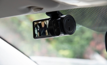 Lytx dashcam technology in situ in drivers cab