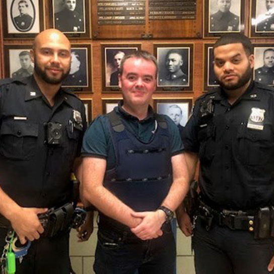 Alan Burke with police