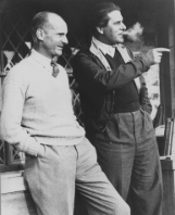 Robert Cedric Sherriff on the set of Dam Busters.