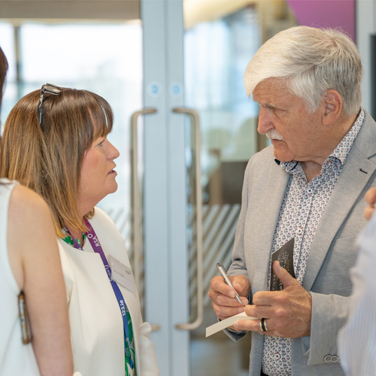 Barbara O’Reilly, Global Network Director meeting General Dallaire, Force Commander of the United Nations Assistance Mission for Rwanda and founder of the Dallaire Institute, who recently visited the London office for a special in-person event.