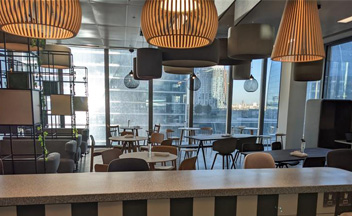 London office kitchen seating area