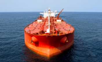Cargo ship in sea