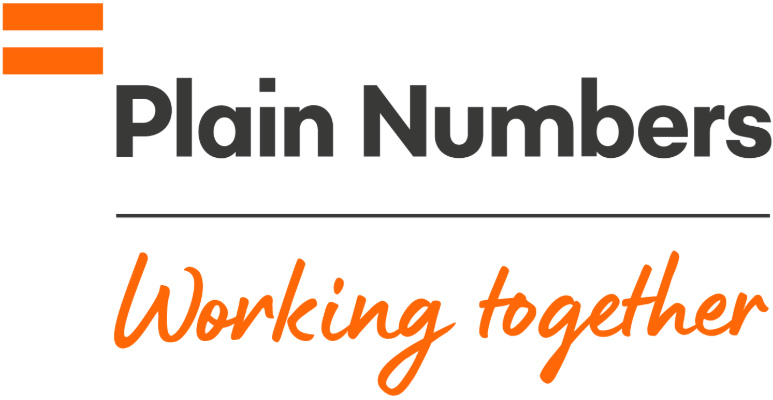 Plain Numbers working together logo.
