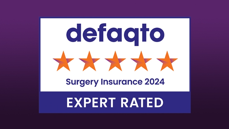 Surgery insurance Defaqto logo 2024