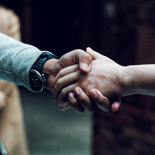Close up of handshake